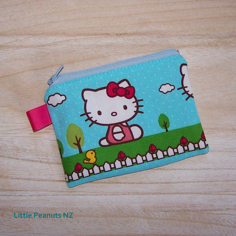 Coin/Card purse - Kitty Blue