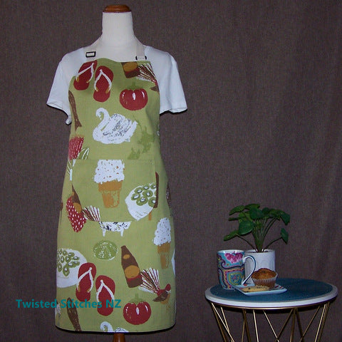 Large Apron - Kiwiana Green