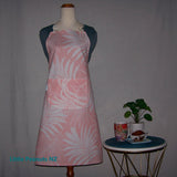 Large Apron - Pink Leaf