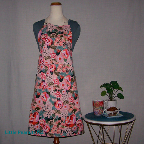 Large Apron - Pink Blooms