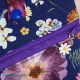 Crossbody Travel Bag - Floral Blue