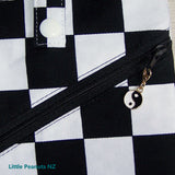 Crossbody Travel Bag - Checked B/W