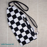 Crossbody Travel Bag - Checked B/W