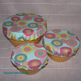 Bowl Covers - Mint Circles