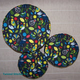 Bowl Covers - NZ Birds on Charcoal