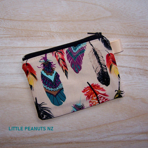 Coin/Card purse - Feather Multi