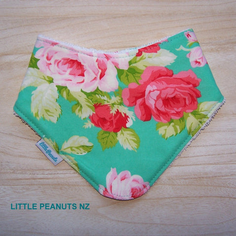 Aqua Rose Dribble Bib